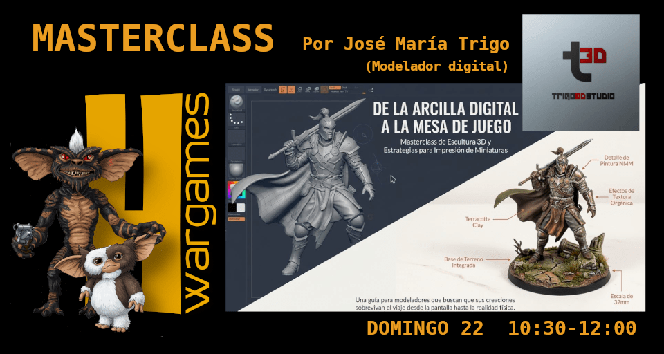 Masterclass “De la arcilla digital a la mesa de juego” por José María Trigo (Modelador&nbsp;digital)